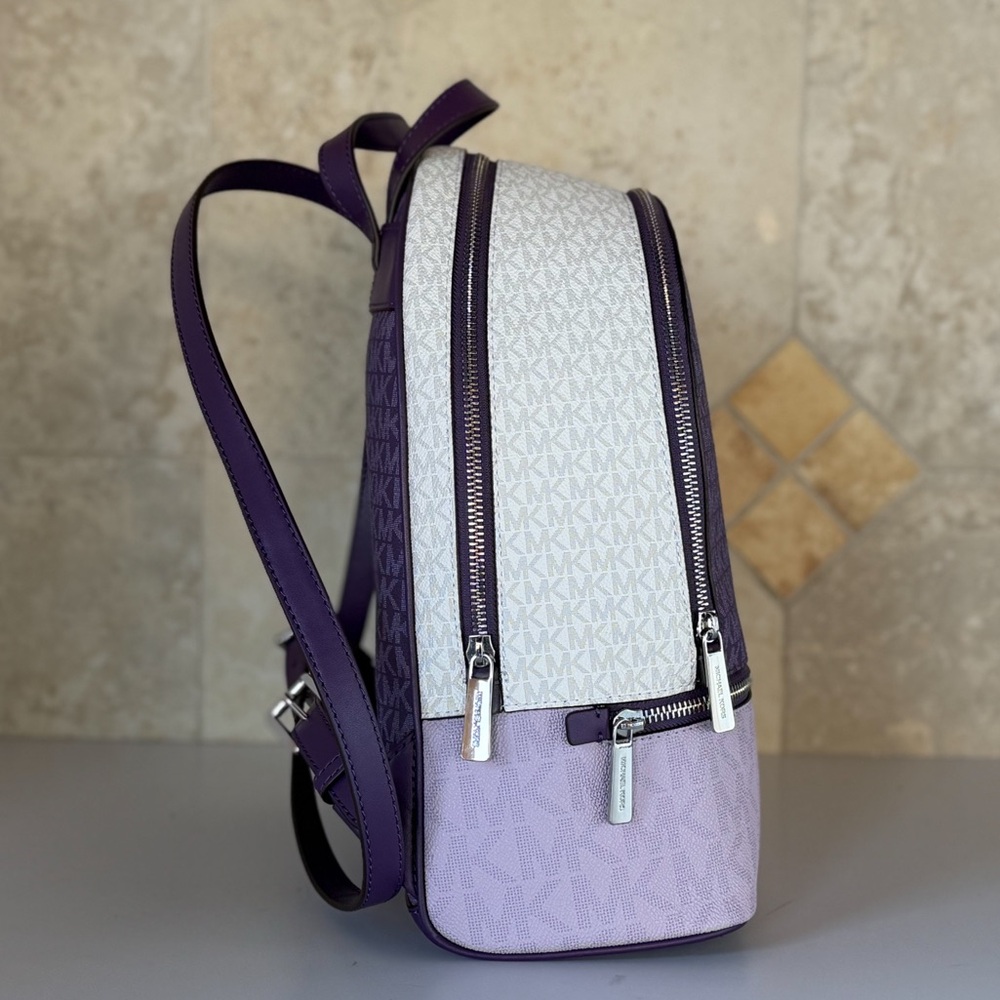 Michael Kors Rhea Medium Backpack Purple Multi - Picture 5 of 12